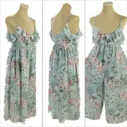SPORTSGIRL Limited Edition Floral Ruffle Jumpsuit Romper 045643 Size 10 NWT