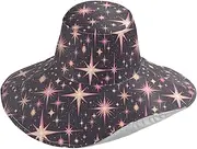 [Yoogain] Pink Shiny Octet Foldable Womens Sunhats for Vacation Decorative Sun Hats uv Protection for Women Beach uv Protection sombreros para Mujer para el sol, Pink Shiny Octet, One Size