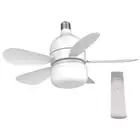 Socket Fan Lamp E27 Base 4 Speeds LED Bulb Ceiling Fan for Bedroom Living Room #