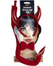 Red Devil Horns Bowtie and Tail Set
