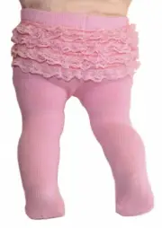Light Pink Knit Rumba Ruffled Tights fit 15" 16" Bitty Baby Size Doll
