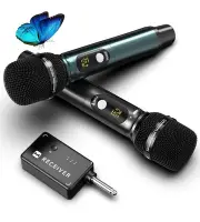 Wireless Microphones, Professional UHF Dual Wireless Microphone with 240 ft E...