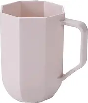 Water Cup Coffee Cup and Plastic Coffee Cup Set Non Breakable Plastic Coffee Cup with Handle Reusable Plastic Cup Dishwasher Safe Coffee Mug (Color : Pink)