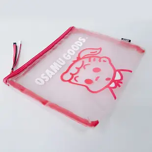 【現貨】OSAMU GOODS 日系原田治卡通可愛粉紅網紗透明化妝包