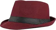 [Bollrllr] Women's Vintage Jazz Hat Wide Brim Classic Fedora