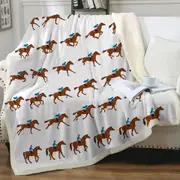 Dressage Horse Riding Pattern Throw Blanket