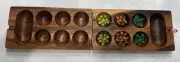 Wooden Box & Marbles Game Mancala Kahaha w Instructions NEW