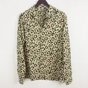 ASOS Tan Leopard Print Button Down Collared Top Long Sleeve Size Medium NEW