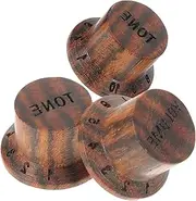 CATIEBYE 3pcs Guitar Volume Knob Wood Control Knob Replacement for Electric Bass Guitar