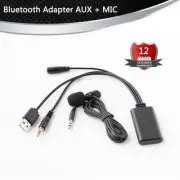 Car Wireless Bluetooth 5.0 Receiver AUX Adapter + Microphone Speaker Universal (for: Audi)