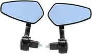 Tignapoo Pair of Motorcycle End Bar Rearview Mirror Universal 7/8" Handle Bar 360°Swivel & Angle Adjustable Side View Mirrors