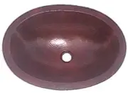 19"x14" Undermount Oval Hand-Hammered Antique Bathroom Copper Sink