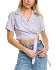 Bella Dahl Wrap Linen-Blend Shirt