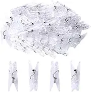 100pcs Mini Clear Clothes Line Clips, Plastic Utility Paper Clip, Paper Photos Clip, Clothespins Clip