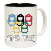 Your Text Drinking Team Rings Personalised Mug Cup