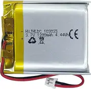 DC 3.7V 1200mAh 103035 Rechargeable Lithium Polymer Battery, Suitable for DIY 3.7-5V Electronic Products with Built-in 2-Wire Battery Replacement and LED Lights