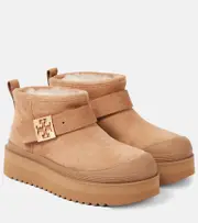 [Tory Burch] Tory Burch Mellow shearling-lined suede platform ankle boots UK 8 brown