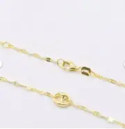 14k Yellow Gold 10" Puffed Anchor Mariner Link Chain Anklet Bracelet 4 MM 1.7gr