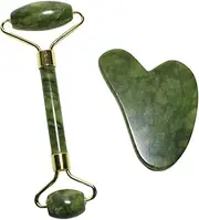 Jade Face Roller & Gua Sha Facial Set, Tool Face Roller Set for Self-Care Skin Care Routine, Massager for Face, Neck, & Eyes