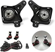 Car Fog Lamp Assembly For Toyota For Hiace 2011-2013 Car LED Fog Lights Front Bumper Fog Lamp Harness Wiring Cover Grille Halogen Front Bumper Fog Light(LED set)