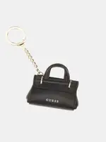 GUESS Black Leather Handbag Keyring