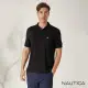 【NAUTICA】男裝 吸濕排汗休閒素面短袖POLO衫(黑)