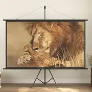 Projection Screen with Tripod, 90-Inch Diagonal, 16:9 Aspect Ratio, Matte White Surface, Height-Adjustable, 160° Viewing Angle, Portable Home Theatre, Classroom Presentation