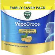 Vicks VapoDrops Butter Menthol Lozenges 70 pack