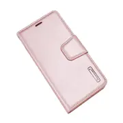 For Apple iPhone 14 Pro Case, Hanman Wallet Leather Flip Magnetic Stand Case Cover (Rose Gold)