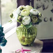 Green&white 10 Heads Artificial Flowers Silk Peony Bouquet Rose Wedding Home Party Decor AU