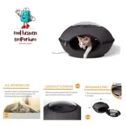 Thermo Lookout Pod Indoor Heated Cat Bed for Large Cats, Heated Cat Cave, The...