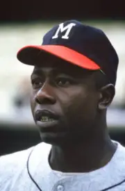 Portrait Of Milwaukee Braves Hank Aaron In Dugout 1964 Old Baseball Photo