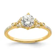 0.75ct. CZ Solid Real 14k Polish 3/4ct Round Engagement Dia Ring