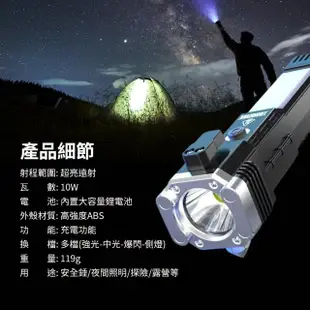 【買一送一】防身破窗安全錘應急強光手電筒(登山露營手電筒 強光led手電筒 磁吸維修燈 自帶安全錘 割繩刀)