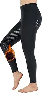 [Turnhier] Women Winter Riding Equestrian Pants Fleece Lined Equestrian Breeches Horseback Silicone Pockets