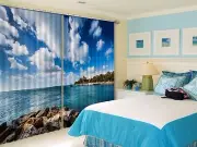 3D Sky ocean2 Blockout Photo Curtain Printing Curtains Drapes Fabric Window AU