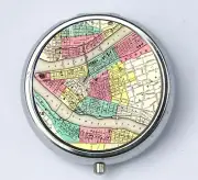 Pittsburgh PILL case pill box pillbox holder Vintage Map Pennsylvania Map
