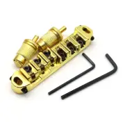 6-String Guitar Roller Saddle Tune-o-matic Bridge Tailpiece with Studs,Gold