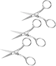 ASAKKURA 3pcs Eyebrow Scissors Stainless Steel Small Beauty Trimmers for Women Portable Facial Hair Remover for Home Travel Grooming