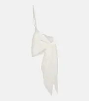 [Mugler] Mugler Draped jersey beach cover-up AU 14 white