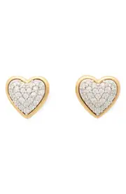 Kate Spade New York pavé heart stud earrings in Clear/Two Tone at Nordstrom One Size