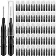 MAPVOLUT 120Pcs Micro Eyebrow Brush with Cap Brow Lamination Brush Spoolies f...