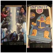 2 Art Poster Prints Loot Crate Marvel 12x24 Thanos & Geek Gear Avengers Rolled