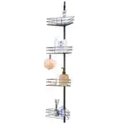 4 Layers Shower Corner Pole Caddy Shelf Bathroom Wall Storage Metal Rack Holder