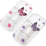 2pcs Cute Transparent Phone Stand Telescopic Foldable Desktop Mount for Office Vanity Kitchen Compatibility Easy to Carry Use Desk Decoration