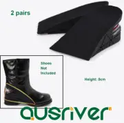 2 Pairs Shoes Insoles Height Increase Air Cushion 5CM Heel Lifts Detachable