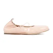 [Simone Rocha] Simone Rocha-Pink Powder Patent Calf Leather Heart Toe Lace-Up Ballerina-Donna 35 IT