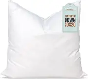 Pillowflex Synthetic Down Pillow Insert - 20x20 Down Alternative Pillow, Insert