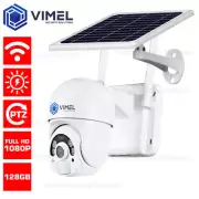 Wireless Solar Security Camera 24/7 WIFI PTZ 128GB Outdoor Remote LIVE Home