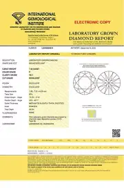 IGI Certificate 1.40ct Round Excellent Lab-created Diamond F Color VS1 Clarity